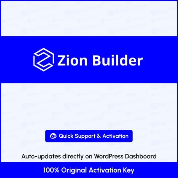 Zion Builder Original License Activation Key