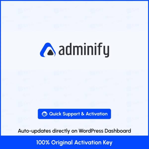 WP Adminify Activation with Original License Key