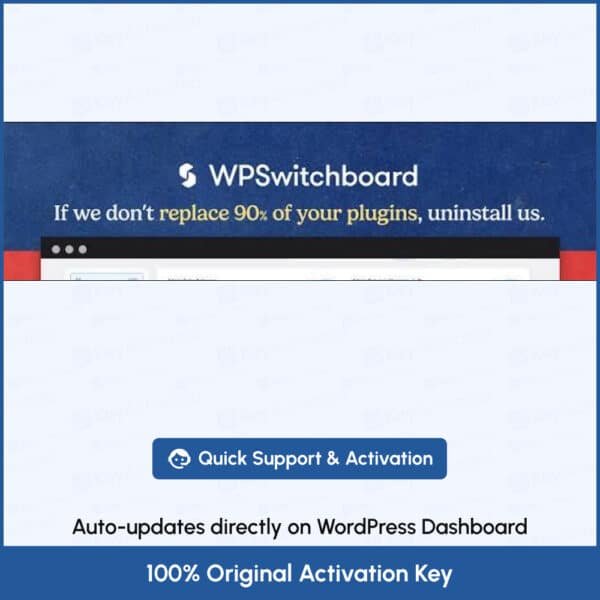 WPSwitchboard Activation with Original License Key